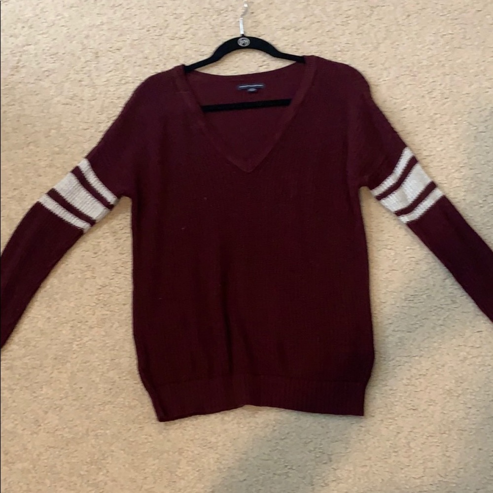 Maroon V-neck Sweater